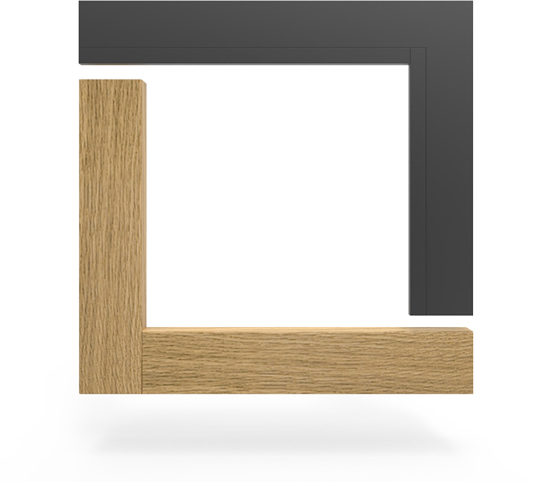 Fenster aus Holz/Aluminium Mustereck